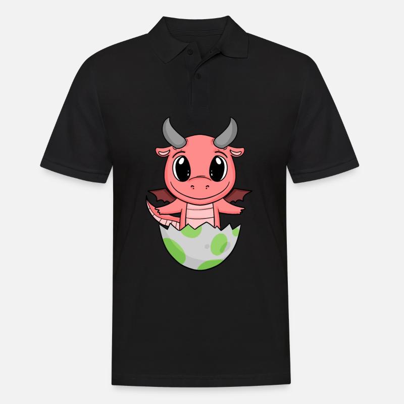 Baby Geburt Ei Drache Geburt - Männer Poloshirt - Schwarz