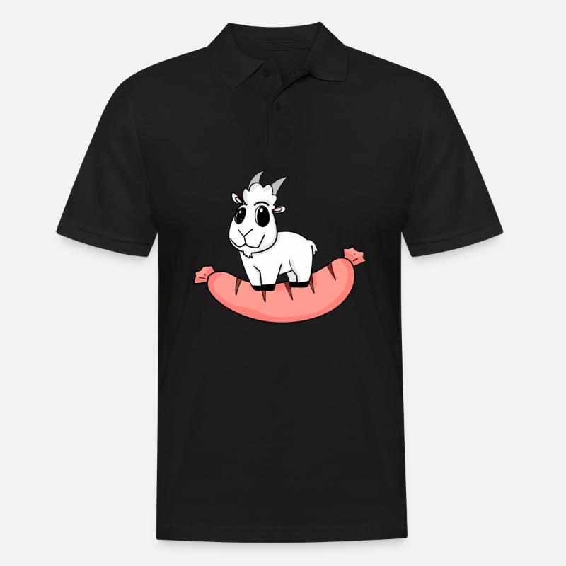 Wurst Ziege Ziegenbock - Männer Poloshirt - Schwarz