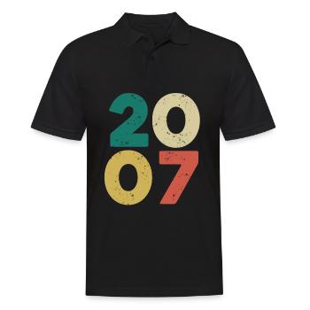2007 - Jahrgang 2007 Retro Vintage - Männer Poloshirt - Schwarz - Vorne - Kai (181cm)