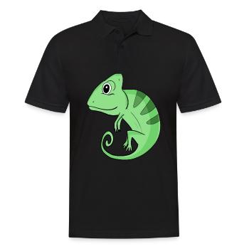 Chameleon - Men's Polo Shirt - black - Front - Kai (181cm)