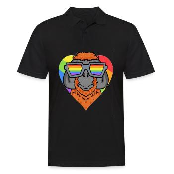 Arc-en-ciel d’orangs-outans animal LGBT - Polo Homme - noir - Devant - Kai (181cm)