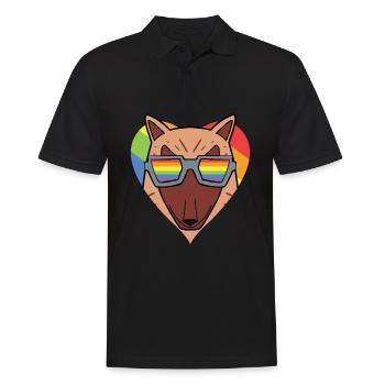 Chien LGBT Arc-en-ciel - Polo Homme - noir - Devant - Kai (181cm)