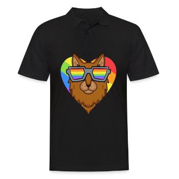 LGBT Cat Somali Rainbow - Men's Polo Shirt - black - Front - Kai (181cm)