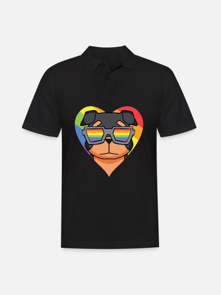 LGBT Hund Rottweiler Regenbogen - Männer Poloshirt - Schwarz