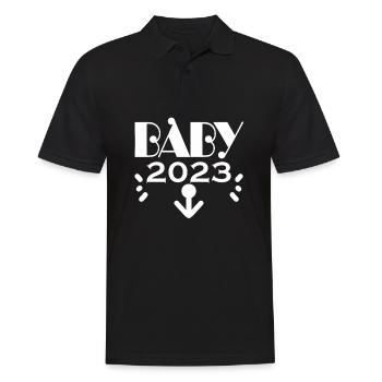 Grossesse Bébé enceinte 2023 - Polo Homme - noir - Devant - Kai (181cm)
