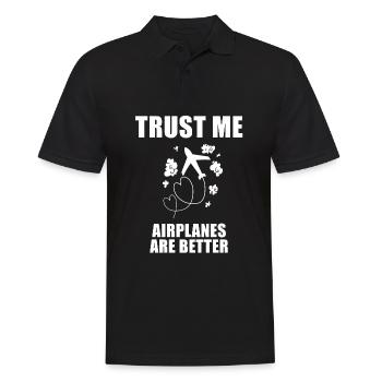 Airplane Pilot Saying Gift - Men's Polo Shirt - black - Front - Kai (181cm)
