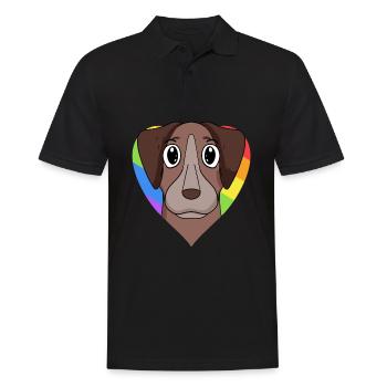 Homosexuell Regenbogen Pointer Hund - Männer Poloshirt - Schwarz - Vorne - Kai (181cm)