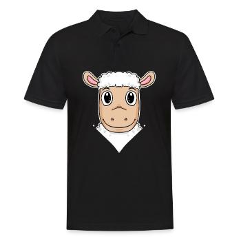 Illustration de moutons - Polo Homme - noir - Devant - Kai (181cm)