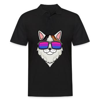 Bisexual Turkish Van Cat Gift - Men's Polo Shirt - black - Front - Kai (181cm)