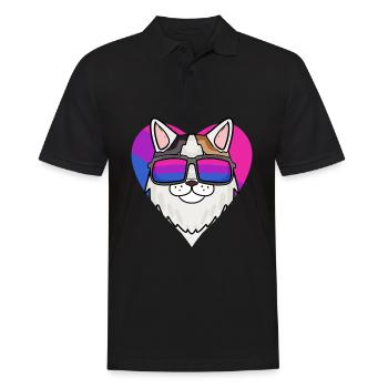 Bisexual Turkish Van Cat Gift - Men's Polo Shirt - black - Front - Kai (181cm)