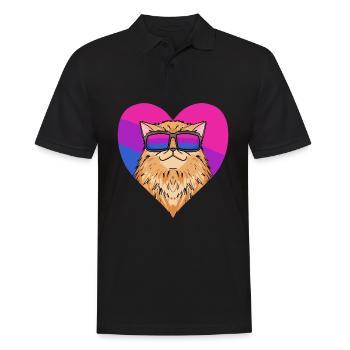 Bisexual Persian Cat Cat Gift - Men's Polo Shirt - black - Front - Kai (181cm)