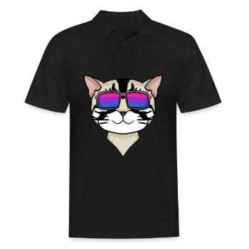Cadeau bisexuel american shorthair cat - Polo Homme - noir - Devant - Kai (181cm)