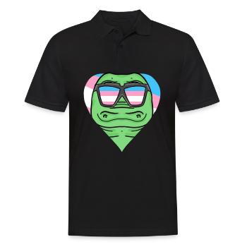 Transgender Transsexuell Krokodil Geschenk - Männer Poloshirt - Schwarz - Vorne - Kai (181cm)
