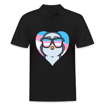 Transgender Transsexuell Pinguin Geschenk - Männer Poloshirt - Schwarz - Vorne - Kai (181cm)