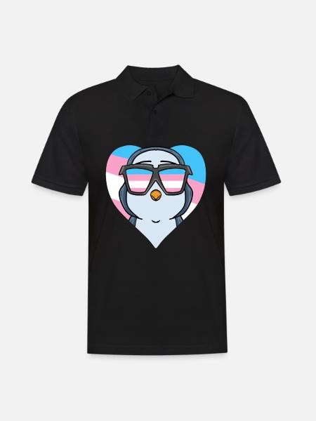 Transgender Transsexual Penguin Gift - Men's Polo Shirt - black