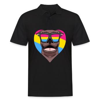 Pansexual Pit Bull Terrier Dog Cadeau - Polo Homme - noir - Devant - Kai (181cm)