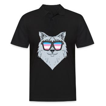 Transgender Transsexuell Sibirische Katze - Männer Poloshirt - Schwarz - Vorne - Kai (181cm)