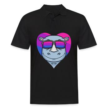 Bisexual Rhino Bisexuality Gift - Men's Polo Shirt - black - Front - Kai (181cm)