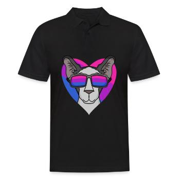 Bisexual Oriental Shorthair Cat Gift - Men's Polo Shirt - black - Front - Kai (181cm)