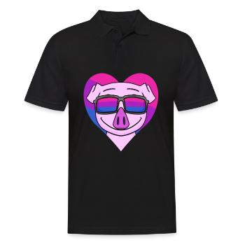 Bisexuell Schwein Geschenk - Männer Poloshirt - Schwarz - Vorne - Kai (181cm)
