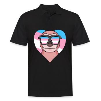 Transgender Transsexuell Faultier Geschenk - Männer Poloshirt - Schwarz - Vorne - Kai (181cm)