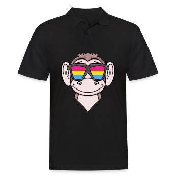 Pansexual Monkey Gift - Men's Polo Shirt - black - Front - Kai (181cm)