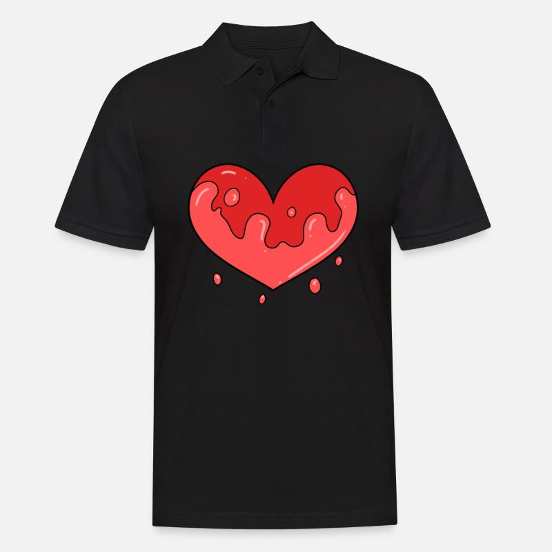 Herz Blut - Männer Poloshirt - Schwarz
