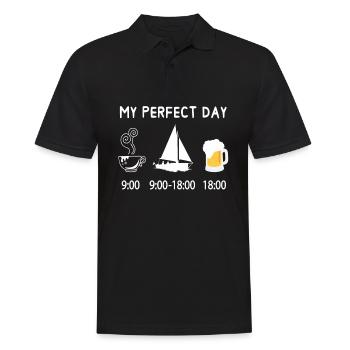 My perfect day Segeln - Männer Poloshirt - Schwarz - Vorne - Kai (181cm)