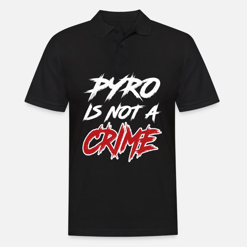 pyro is not a crime - Männer Poloshirt - Schwarz