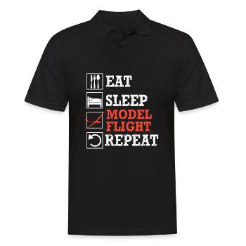 Modellflug model flight eat sleep repeat - Männer Poloshirt - Schwarz - Vorne - Kai (181cm)