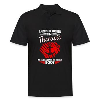 Therapie Boot Motorboot Urlaub Geschenk - Männer Poloshirt - Schwarz - Vorne - Kai (181cm)