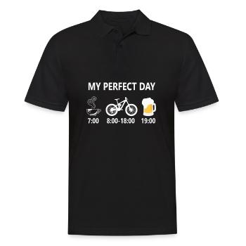 Bière de café de vélo de montagne - mon jour parfait - Polo Homme - noir - Devant - Kai (181cm)