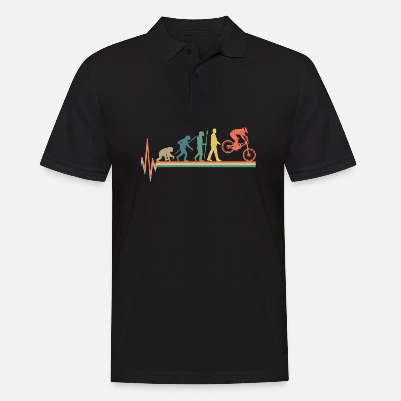 Evolution Mountainbiken Geschenk Mountainbiker - Männer Poloshirt - Schwarz
