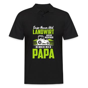 Vater Papa Landwirt Bauer Geschenk - Männer Poloshirt - Schwarz - Vorne - Kai (181cm)