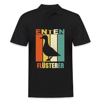 Enten Flüsterer - Entenflüsterer - Männer Poloshirt - Schwarz - Vorne - Kai (181cm)