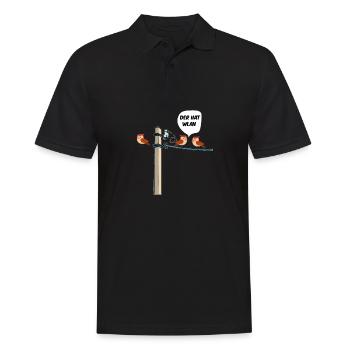 Vögel Spruch Lustig Der Hat WLAN Vogel Spatzen - Männer Poloshirt - Schwarz - Vorne - Kai (181cm)