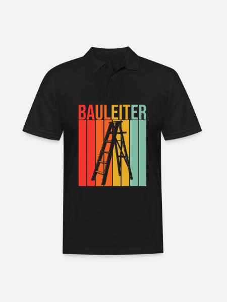 Retro Bauleiter Baustellen Baustelle Geschenk - Männer Poloshirt - Schwarz