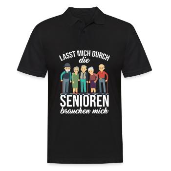Lasst mich durch die Senioren brauchen mich Pflege - Männer Poloshirt - Schwarz - Vorne - Kai (181cm)