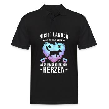 Nicht länger an meiner Seite immer im Herzen Katze - Männer Poloshirt - Schwarz - Vorne - Kai (181cm)
