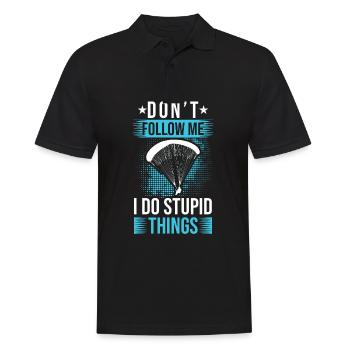 Ne me suis pas, je fais des choses stupides en parapente - Polo Homme - noir - Devant - Kai (181cm)