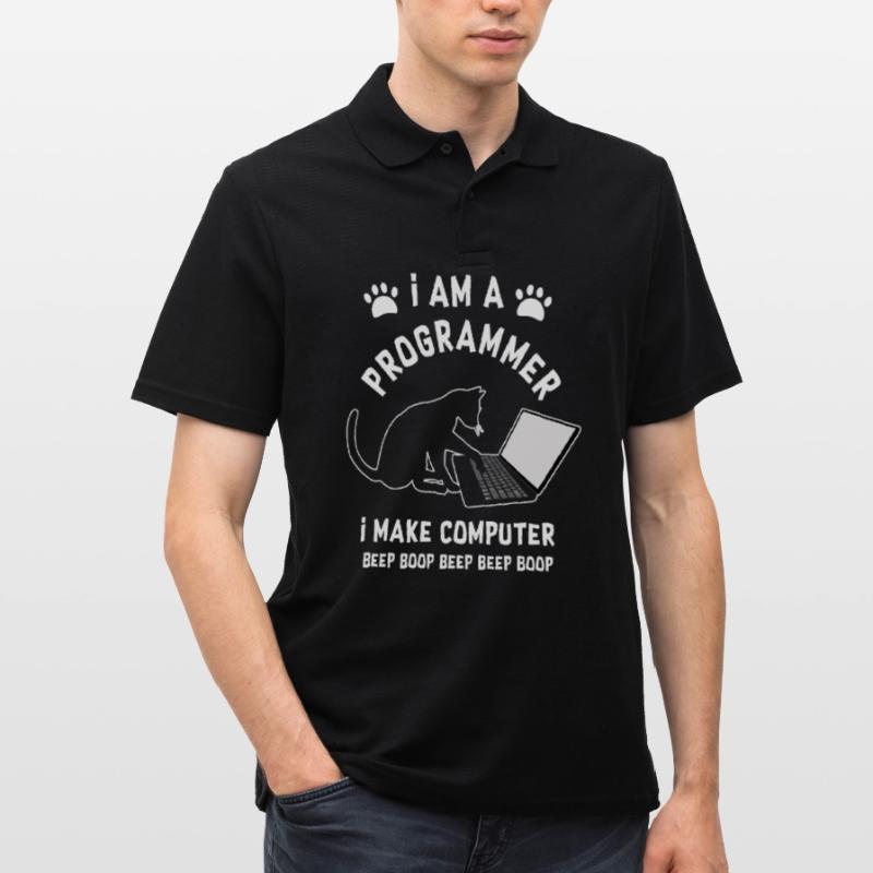 Programmeur Cat Programmeur ordinateur chat Polo Homme