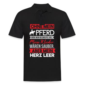 Lustiger Pferde Spruch für Reiter Pferd Geschenk - Männer Poloshirt - Schwarz - Vorne - Kai (181cm)