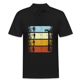 Vintage retro artisan handyman installer - Men's Polo Shirt - black - Front - Kai (181cm)