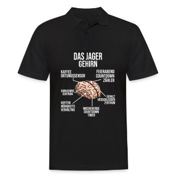 Jäger Gehirn Jagd Drahthaar Hirsch Jagdmeister - Männer Poloshirt - Schwarz - Vorne - Kai (181cm)