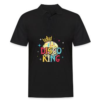 Disco King Dancing Party Vintage Retro 80s 90s - Men's Polo Shirt - black - Front - Kai (181cm)