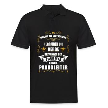 Lustige Paragleiter Sprüche Paragliding - Männer Poloshirt - Schwarz - Vorne - Kai (181cm)