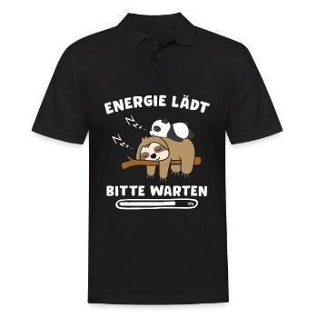 Energie lädt Faultier Pandabär Panda Chiller - Männer Poloshirt - Schwarz - Vorne - Kai (181cm)