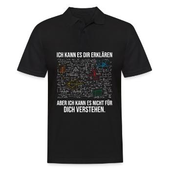Ich kann es erklären aber nicht verstehen Mathe - Männer Poloshirt - Schwarz - Vorne - Kai (181cm)