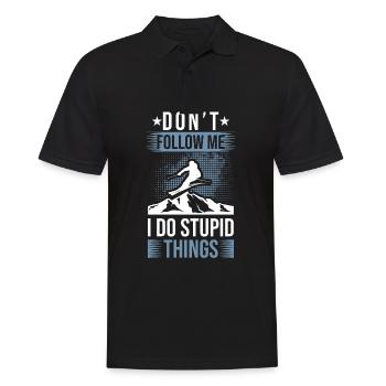 Don't follow me funny ski saying skier mountain - Men's Polo Shirt - black - Front - Kai (181cm)