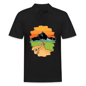 Mountains dog walking dog walk kids dog gift - Men's Polo Shirt - black - Front - Kai (181cm)